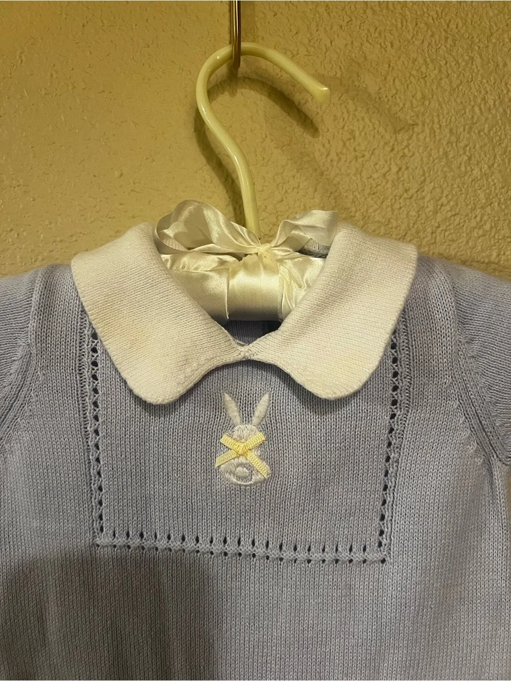 Janie and Jack | Light Blue Embroidered Bunny Romper